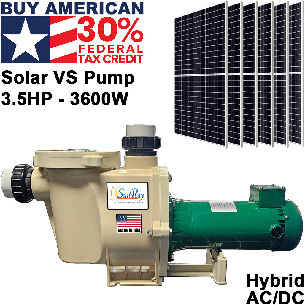 SunRay 3.5 HP hybrid AC/DC pool pump